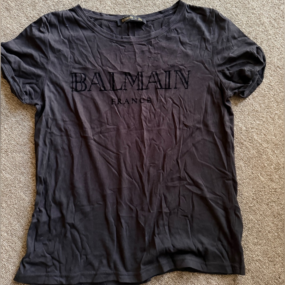 Balmain x H&M Black Logo Label Tee